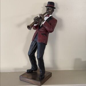 Stylish Musician Sculpture in Burgundy and Black